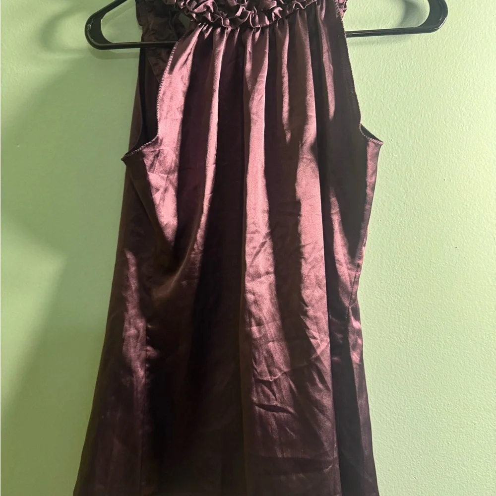 Max Studio Purple Ruffle Tank Top - Picture 4 of 5